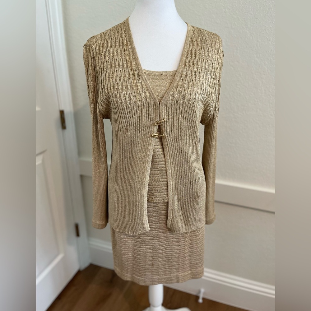 Griffin Gray for St John 3-piece gold skirt set